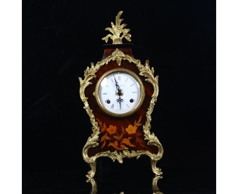 A reproduction Italian Imperial Rococo style 8-day mantel clock, with movement striking on 2 bells, case height 38cm 
