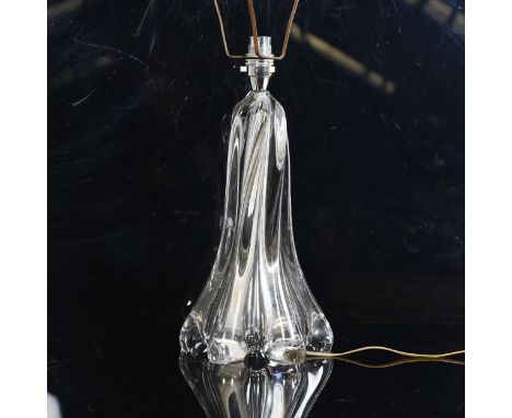 A large clear Art glass table lamp, height excluding fitting 30cm 