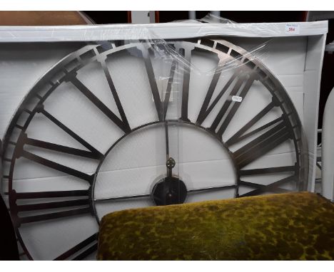 A large modern clock. 