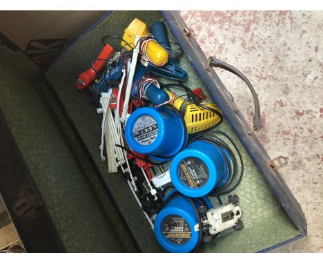A case of Scalextric power packs, controllers, cars etc 