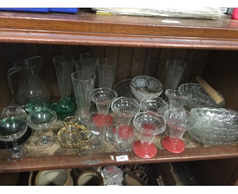 Shelf of glassware 