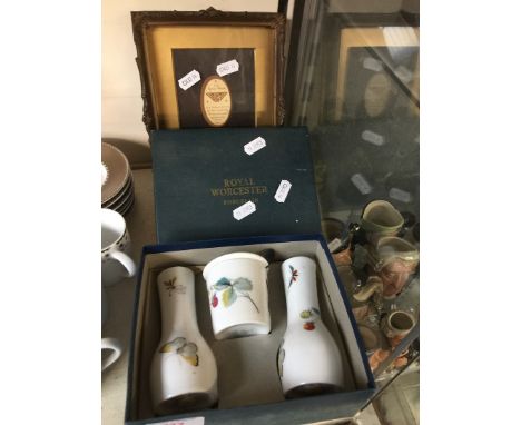 Royal worcester porcelain set and old fashioned window frame 