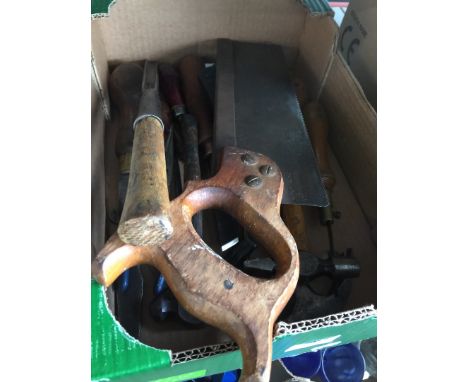 A small box of tools including military 