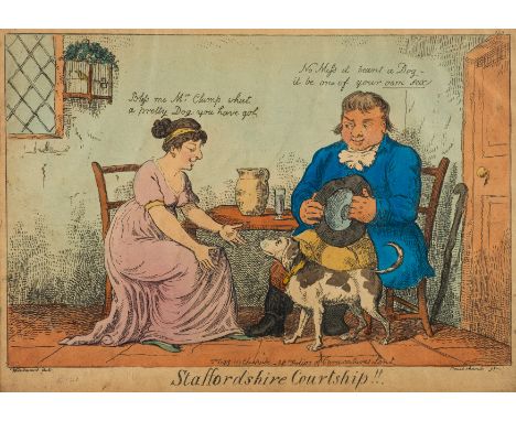 After George Cruickshank (British, 1792-1878)
Miseries of Human Life / Staffordshire Courtship !!
bearing printed signatures 