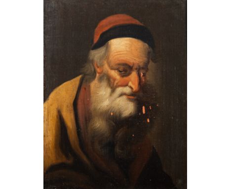 Circle of Christian Wilhelm Ernst Dietrich (German, 1712-1777) Portrait of a bearded man oil on panel 25 x 19.5cm