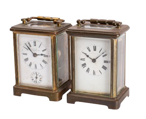 Harrods, a French timepiece carriage clock the eight-day duration timepiece movement having a later platform escapement, the 