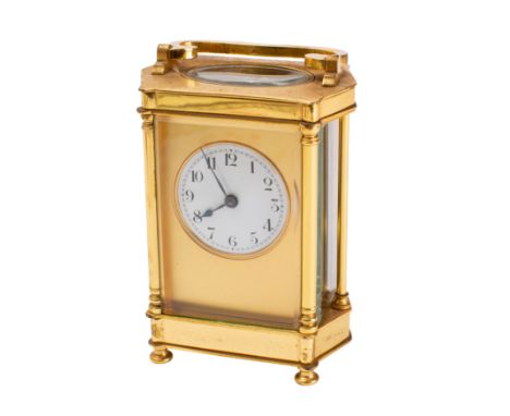 Couaillet frères a French Edwardian carriage clock the eight-day duration timepiece movement having a platform lever escapeme