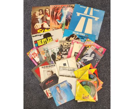 SELECTION OF VINYL ALBUMSincluding Slade, B52's, Sweet, Kraftwerk, Rolling Stones, and a large selection of 45s, together wit