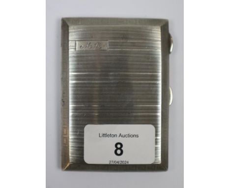 Hallmarked silver engine turned cigarette case - Approx weight 69g 