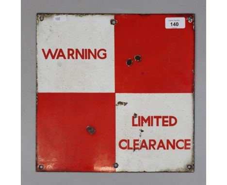Enamel warning sign 