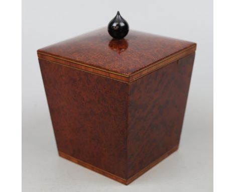 Burr walnut tea caddy 