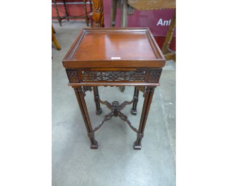 A Chippendale Revival mahogany teapot stand