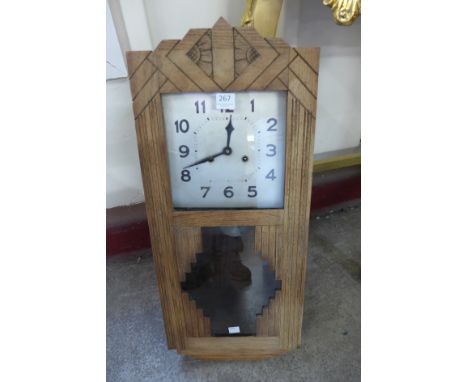A German Secessionist oak wall clock