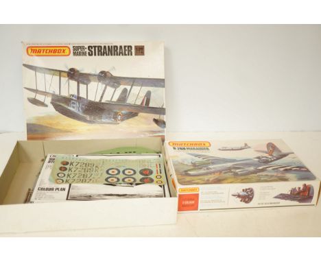 Matchbox supermarine Stranraer 1-72 scale model together with a Matchbox B-26B Marauder scale model kit - both appear to be c