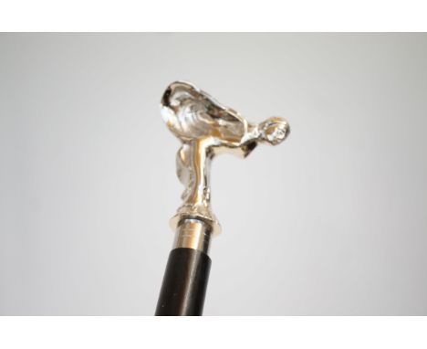 Chrome flying lady handle walking stick 