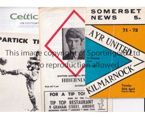 SCOTTISH PROGRAMMES      Over 30 Scottish club related programmes and 3 Queen's Park menus for Burns Nights in the 1990's. 11