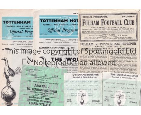 SPURS     A collection of 121 Tottenham Hotspur home programmes 1953-1969 to include v Chelsea 1953/54 plus one away at Fulha