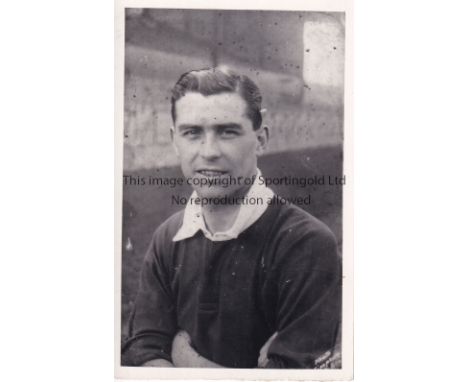 JACK CARR / MIDDLESBROUGH     A black &amp; white postcard size portrait photograph.   Good