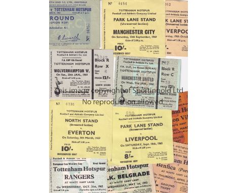 TOTTENHAM HOTSPUR    Eleven tickets from 1960's including 10 homes v Benfica 61/2, Aston Villa 61/2 FA Cup, Belgrade 62/3, Ra