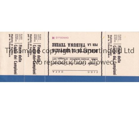 1977 EUROPEAN CUP FINAL     Borussia Monchengladbach v Liverpool played 25 May 1977 at the Stadio Olimpico, Rome. Scarce unus