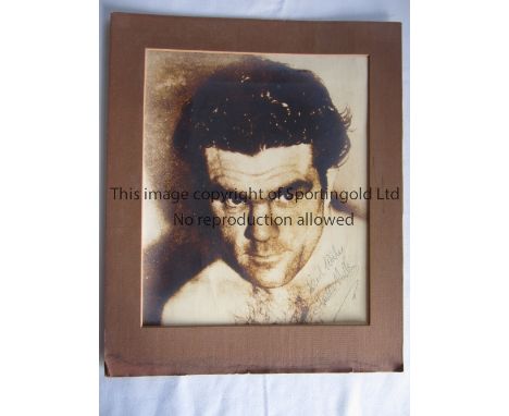 FREDDIE MILLS AUTOGRAPH      A 12" X 10" signed sepia mounted portrait which is mounted.    Generally good