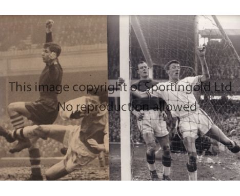 ARSENAL PRESS PHOTOGRAPHS    Two 10" X 8" black &amp; white Press photographs: Tapscott v. Preston North End 56/7 FA Cup repl