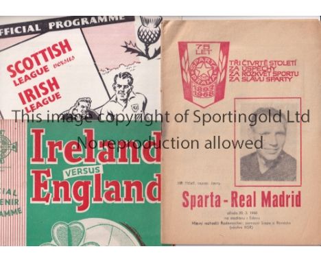 FOOTBALL PROGRAMME MISCELLANY    Twelve programmes: Sparta Praha v Real Madrid 67/8 EC Q-F, rusty staple, Ireland v England 1