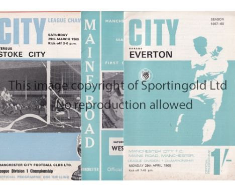 MAN CITY      A collection of 127 Manchester City homes and 25 away programmes 1955-1990. Comes with 9 "Out of the Blue" maga