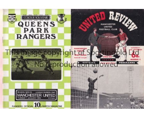 GEORGE BEST       Programmes for his first and last matches. Home v. WBA 14/9/1963, token missing and small writing on the co