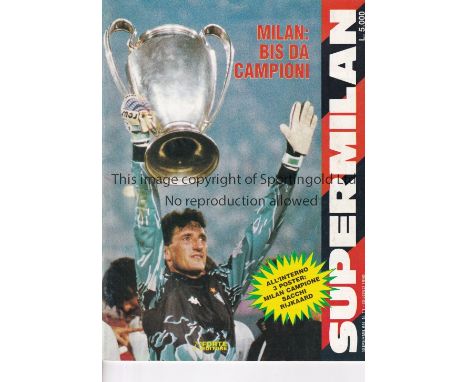 1990 EUROPEAN CUP FINAL    AC Milan v Benfica played 23 May 1990 in Vienna. Rare 52-page official AC Milan club revista ''SUP