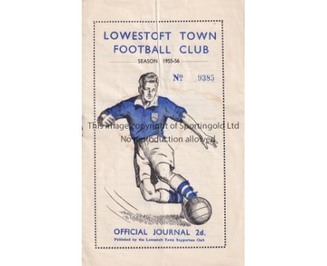 TOTTENHAM HOTSPUR      Programme for the away Eastern Counties League match v Lowestoft Town 27/12/1955, vertical crease and 