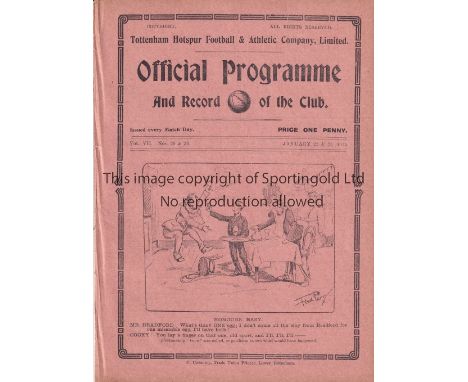 TOTTENHAM HOTSPUR V FULHAM / BRISTOL CITY 1915    Joint issue programme for the Reserves team matches at Tottenham v. Bristol