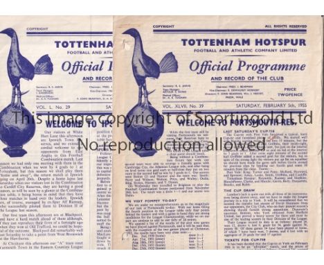 TOTTENHAM HOTSPUR      Sixteen home Reserve Team programmes: 54/5 Portsmouth punched holes, 57/8 Fulham, Ipswich, Norwich and