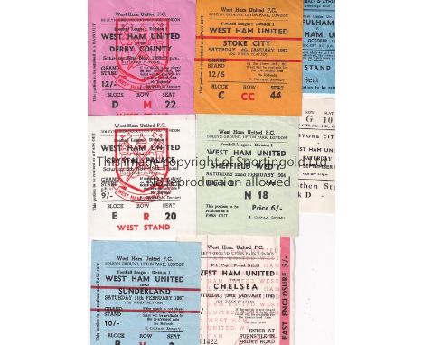 WEST HAM UNITED     Eight tickets from the 1960's. Homes v Chelsea 64/5 FA Cup, Sunderland 66/7, Sheff. Weds. 63/4, C. Palace