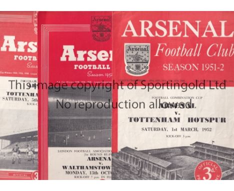 ARSENAL     Thirty two Reserve team programmes of which 32 are homes including Tottenham 51/2, 53/4, 57/8 and 65/6, Walthamst
