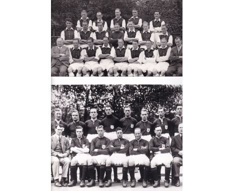 ARSENAL        Two black &amp; white team group photographs: 9.5 X 7.5" Press issue but believed to be re-issued in the 50's 