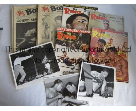 BOXING MISCELLANY      A small collection including 3 original black &amp; white Press photographs showing Rocky Marciano in 