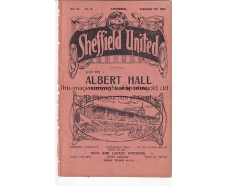 SHEF UTD - HUDDERSFIELD 1925-26   Sheffield United home programme v Huddersfield, 5/9/1925, Huddersfield won the Football Lea