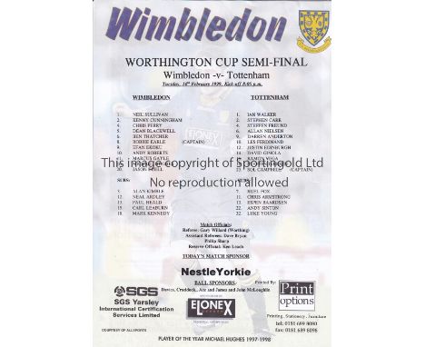 TOTTENHAM HOTPSUR       Over 40 home and away teamsheets from the late 90's and early 2000's.   Generally good