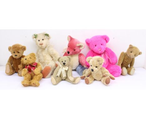 Bears: A collection of eight assorted teddy bears to include: Carol-Lynn Waugh, Chad Valley, Charlie Bears, Teddy Bears of Wi