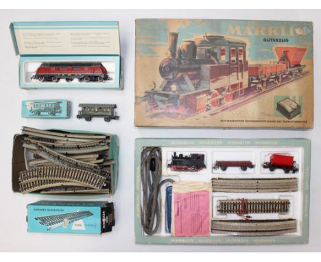 Marklin: A collection of assorted boxed and unboxed Marklin to include: a boxed Marklin set Reference 2939, diesel locomotive