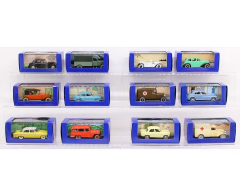 Herge: A collection of twelve boxed Herge Atlas Edition Tintin model vehicles. Original boxes. General condition of the conte