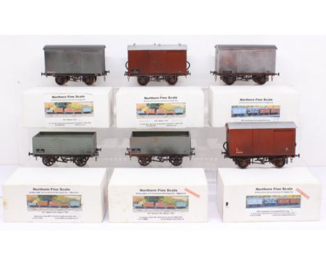 Northern Fine Scale: A collection of six boxed Northern Fine Scale Gauge 1 Rolling Stock Wagons, to comprise: two BR Van, two