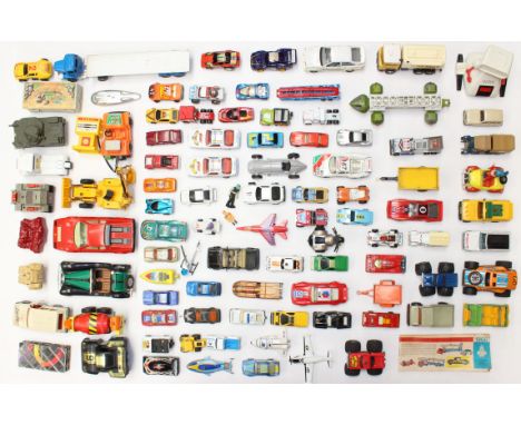 Diecast: A collection of assorted unboxed diecast playworn vehicles to include various modern and vintage items. General cond