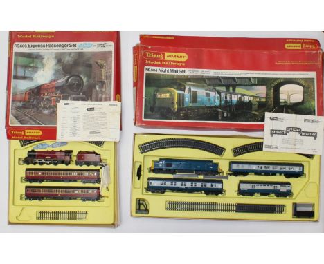 Model Railway: A boxed Triang Hornby, Express Passenger Set, RS609; and a boxed Triang Hornby, Night Mail Set, RS604. Both ap