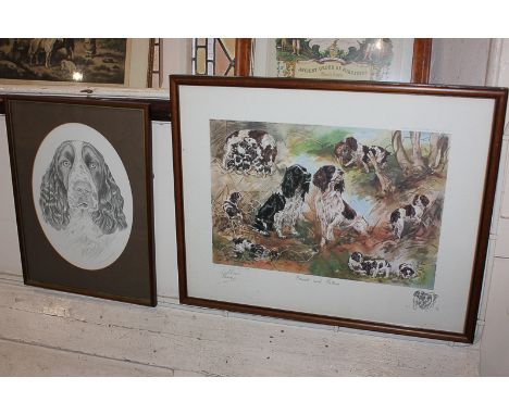 After Gillian Harris, the life cycle of an English Springer Spaniel, 'Present and Future', limited edition colour print 299/8