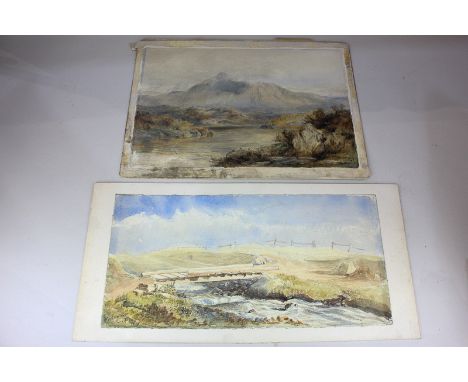 William Appleton, view of mountain, river foreground, watercolour, signed and dated 80, unframed, 24.5cm by 35.5cm, together 