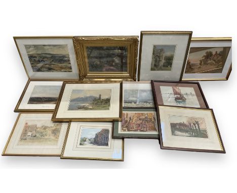 Collection of watercolours, artists including Thomas Collier, James Whaite, George Sinclair, Henry Wilson, and a Frank Henry 