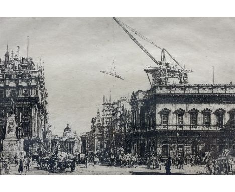Francis Dodd (British 1874-1949): Pall Mall from the West, etching signed in pencil 22cm x 32cm 