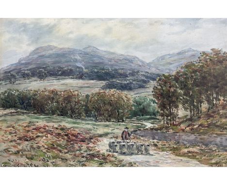 John Hamilton Glass (Scottish 1820-1885): 'Amongst the Hills of Galloway - Near Gatehouse of Fleet', watercolour signed, titl